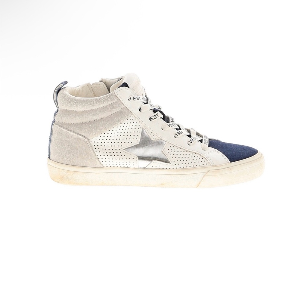 Vintage Havana Women's White, Silver & Navy High-Top Sneakers